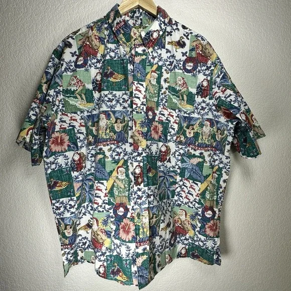 Reyn Spooner Mele Kalikimaka Limited Issue Hawaiian Christmas Shirt 2004 XXL Casual Button Down Shirts